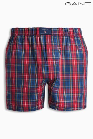 Gant Red/Navy Woven Boxers Two Pack